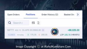 Bhupesh Dawda's ₹68,025 profit in Nifty 50 using the iIntradayMaster™ strategy – 90.10 points gained on AngelOne platform
