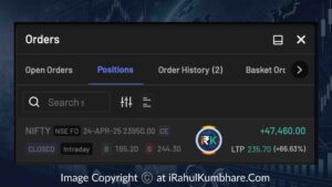 Tripti Acharya's ₹47,460 profit in Nifty 50 using the iIntradayMaster™ strategy – 79.10 points gained on AngelOne platform